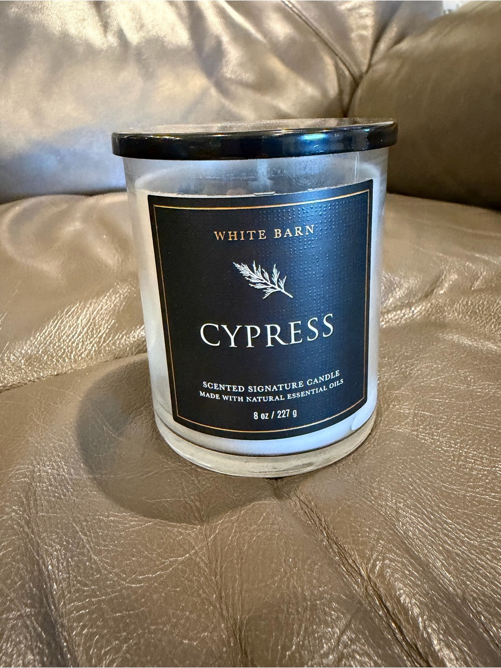 White Barn Cypress Black & White Scented Candle